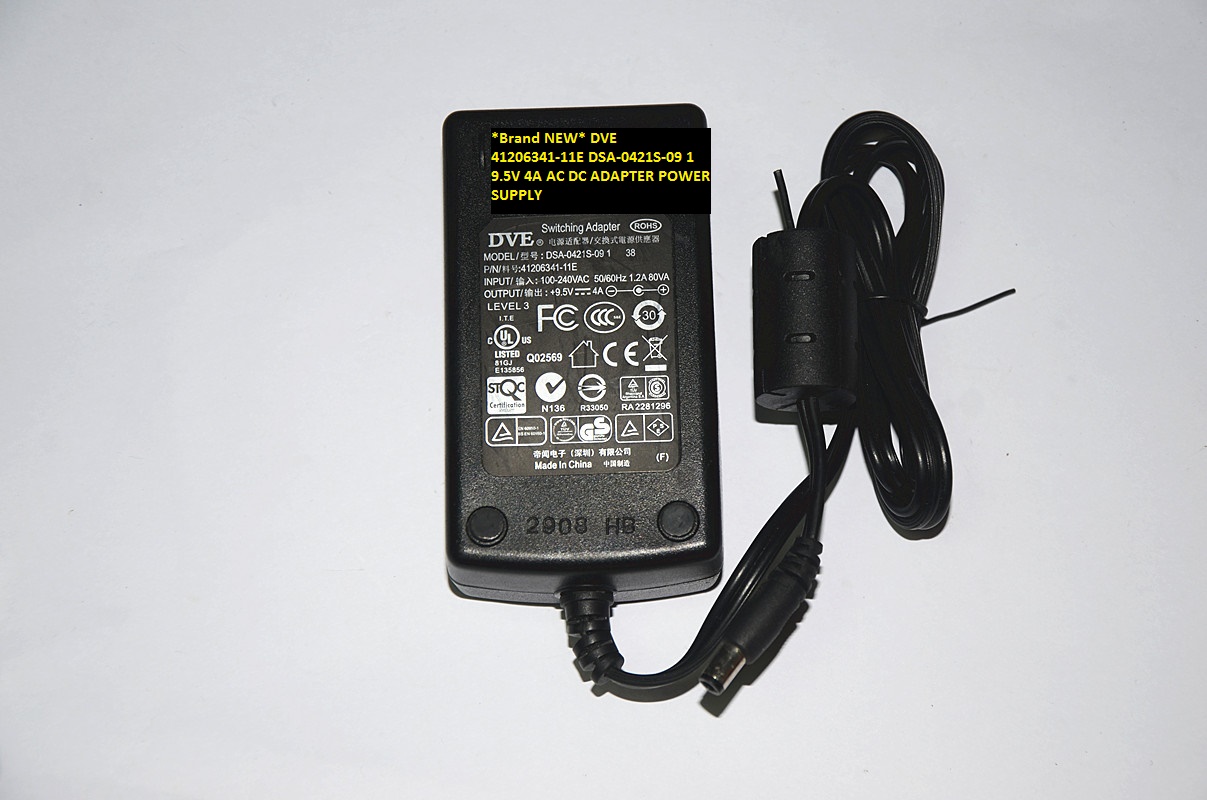 *Brand NEW* DVE DSA-0421S-09 1 41206341-11E 9.5V 4A AC DC ADAPTER POWER SUPPLY